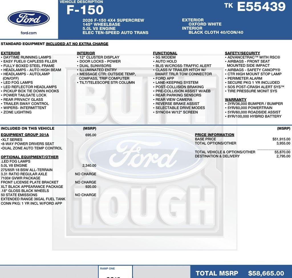 2026 Ford F-150 XLT 4WD SuperCrew 5.5' Box