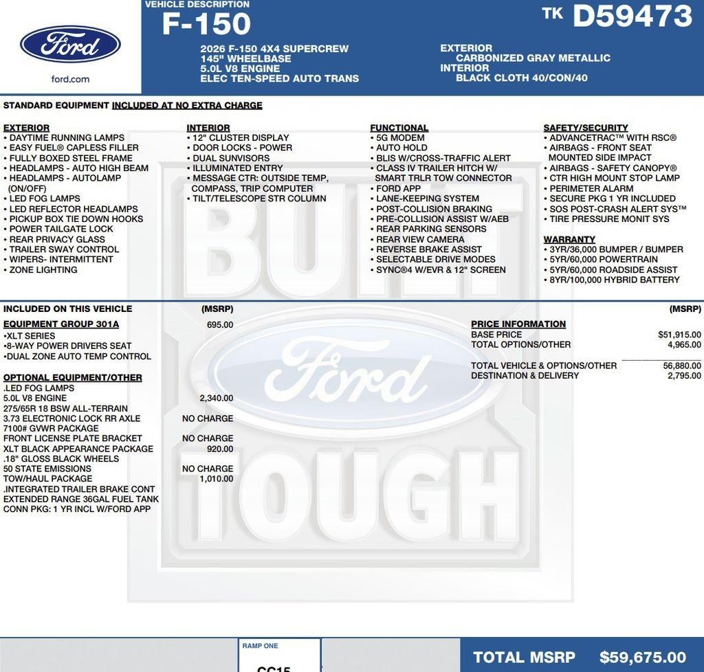 2026 Ford F-150 XLT 4WD SuperCrew 5.5' Box