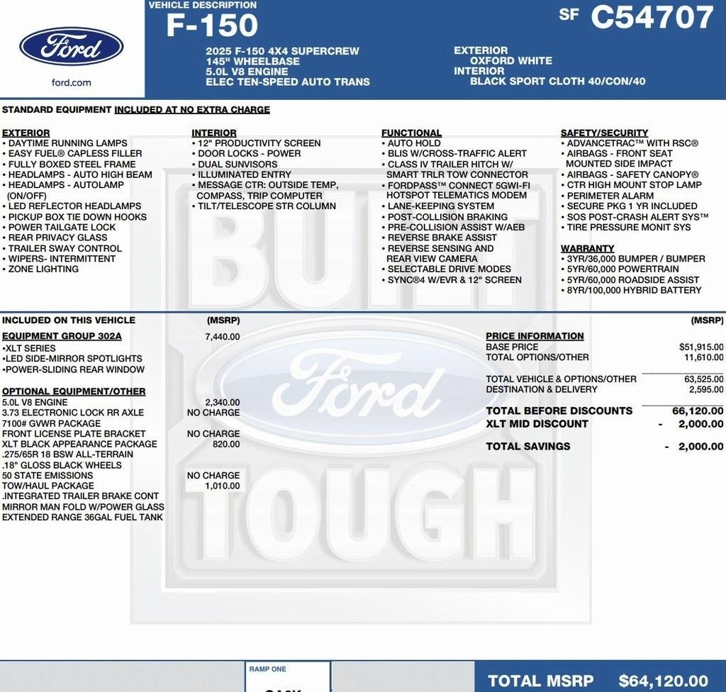 2025 Ford F-150 XLT 4WD SuperCrew 5.5' Box