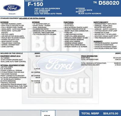 2026 Ford F-150 XLT 4WD SuperCrew 5.5' Box