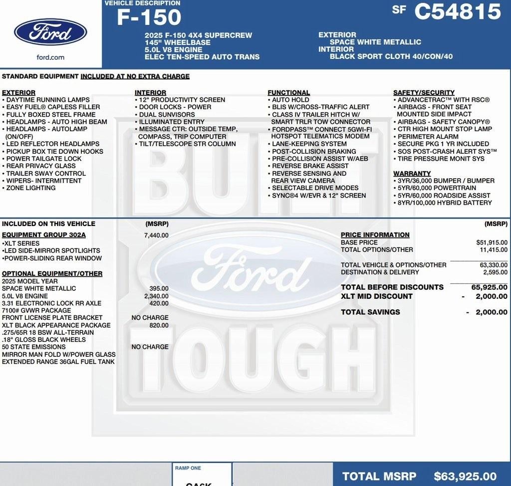 2025 Ford F-150 XLT 4WD SuperCrew 5.5' Box