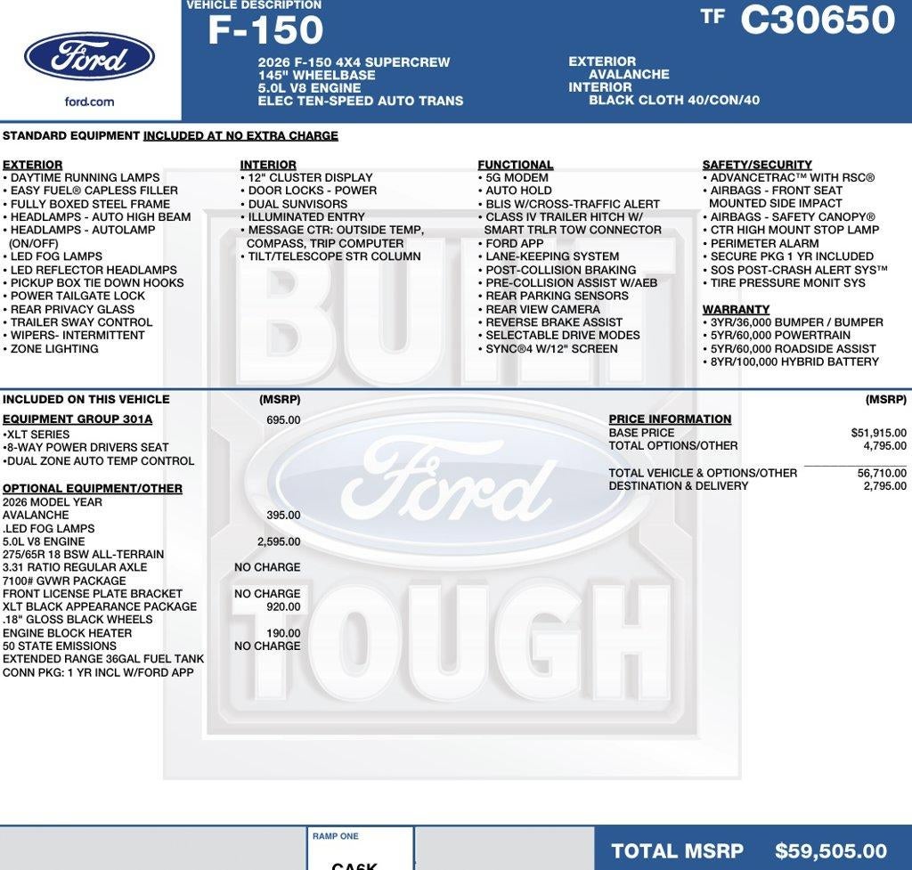 2026 Ford F-150 XLT 4WD SuperCrew 5.5' Box