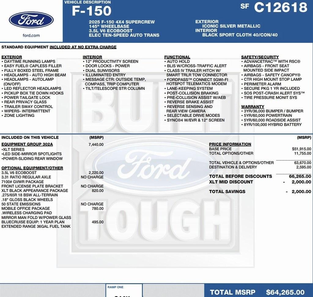 2025 Ford F-150 XLT 4WD SuperCrew 5.5' Box