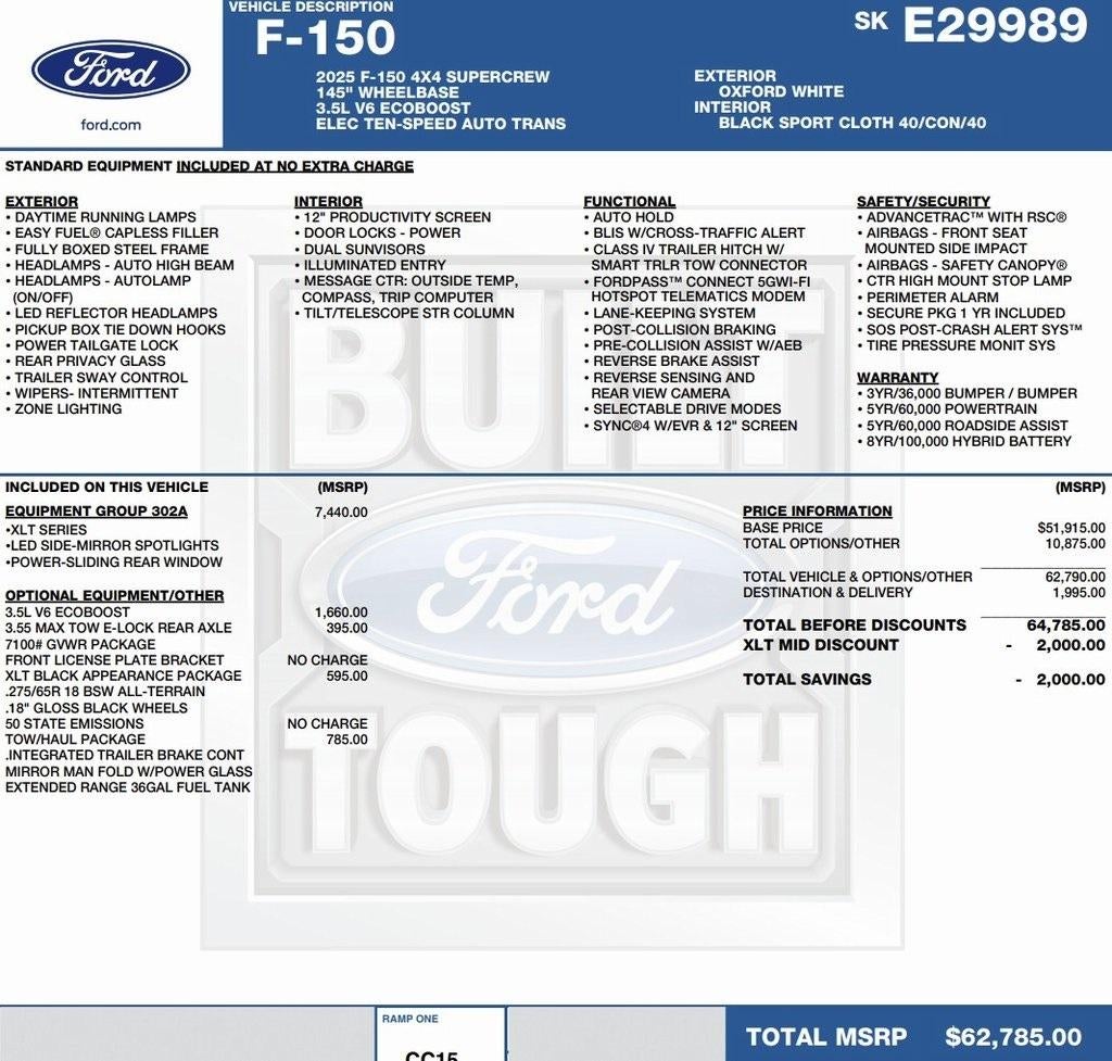 2025 Ford F-150 XLT 4WD SuperCrew 5.5' Box