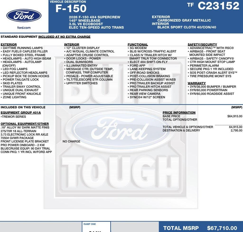 2026 Ford F-150 Tremor 4WD SuperCrew 5.5' Box