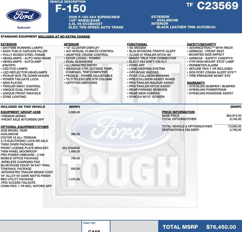 2026 Ford F-150 Tremor 4WD SuperCrew 5.5' Box