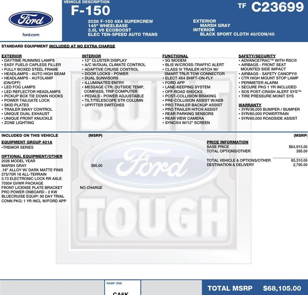 2026 Ford F-150 Tremor 4WD SuperCrew 5.5' Box