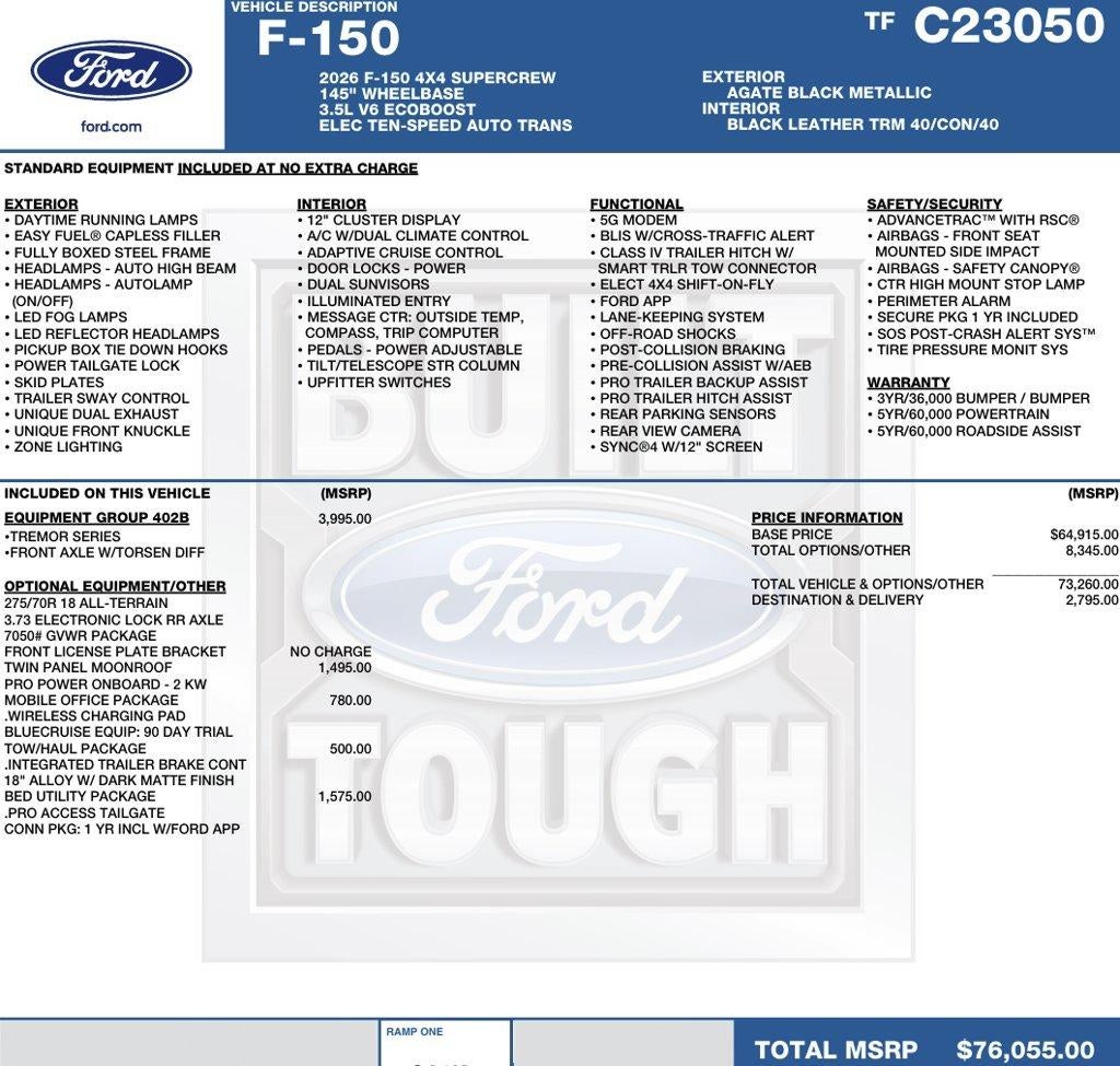 2026 Ford F-150 Tremor 4WD SuperCrew 5.5' Box