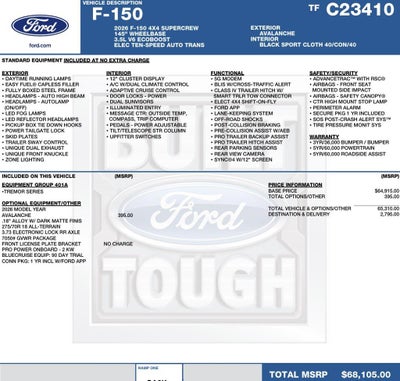 2026 Ford F-150 Tremor 4WD SuperCrew 5.5' Box
