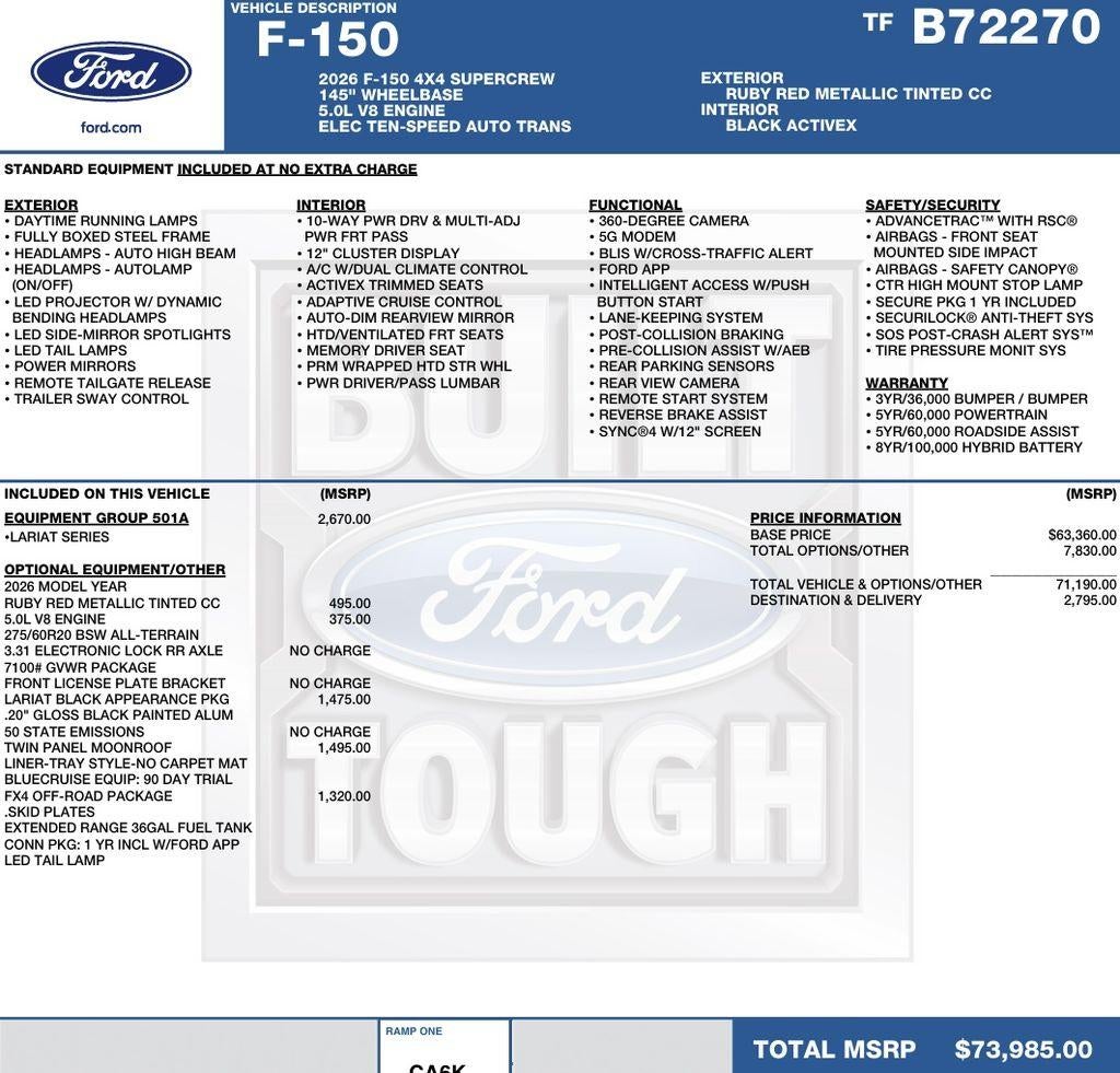 2026 Ford F-150 LARIAT 4WD SuperCrew 5.5' Box