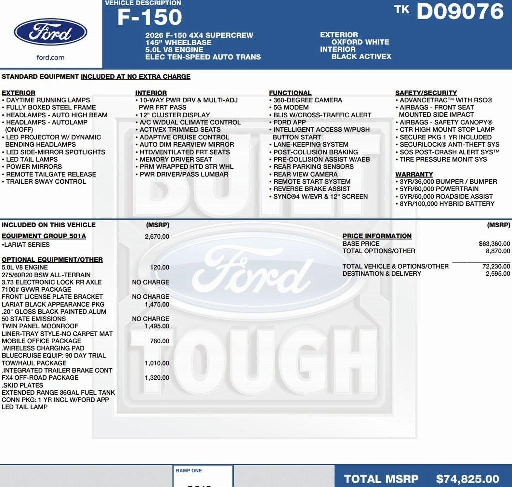 2026 Ford F-150 LARIAT 4WD SuperCrew 5.5' Box