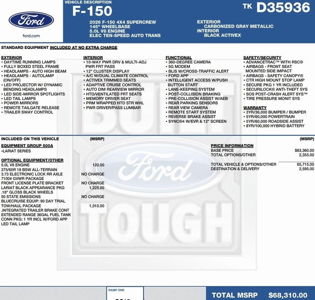 2026 Ford F-150 LARIAT 4WD SuperCrew 5.5' Box