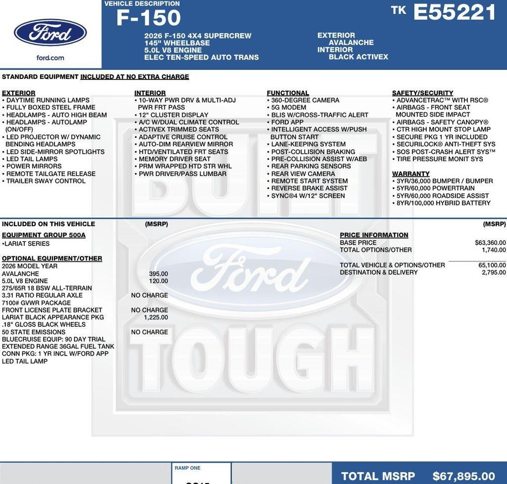 2026 Ford F-150 LARIAT 4WD SuperCrew 5.5' Box