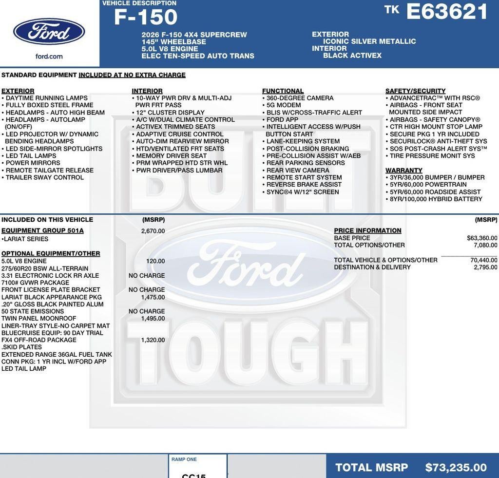 2026 Ford F-150 LARIAT 4WD SuperCrew 5.5' Box