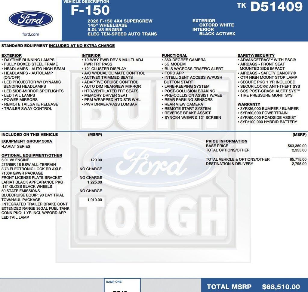 2026 Ford F-150 LARIAT 4WD SuperCrew 5.5' Box