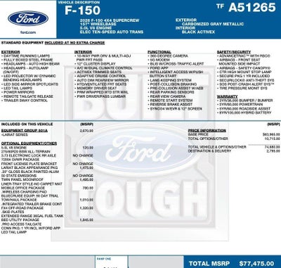 2026 Ford F-150 LARIAT 4WD SuperCrew 6.5' Box