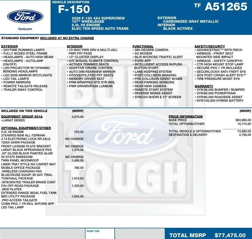 2026 Ford F-150 LARIAT 4WD SuperCrew 6.5' Box