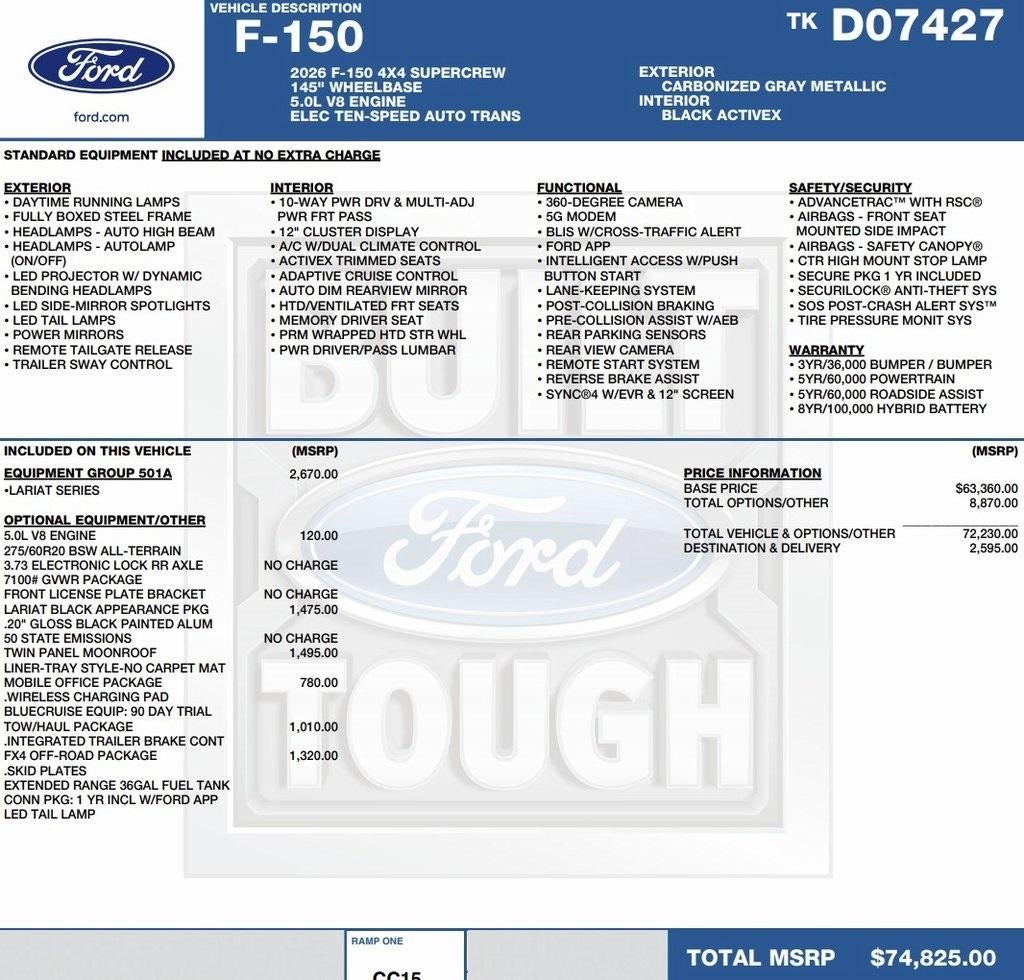 2026 Ford F-150 LARIAT 4WD SuperCrew 5.5' Box