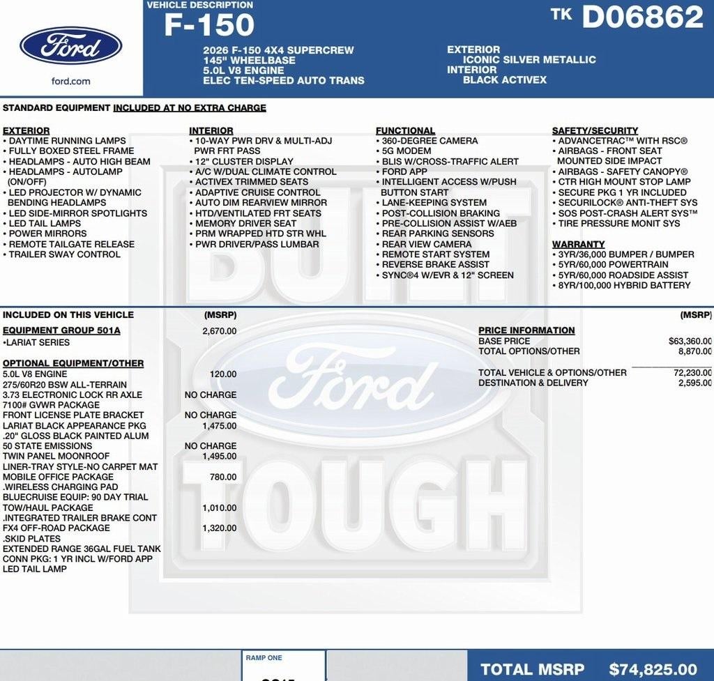2026 Ford F-150 LARIAT 4WD SuperCrew 5.5' Box