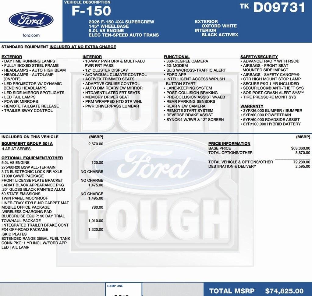 2026 Ford F-150 LARIAT 4WD SuperCrew 5.5' Box