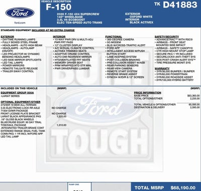 2026 Ford F-150 LARIAT 4WD SuperCrew 5.5' Box