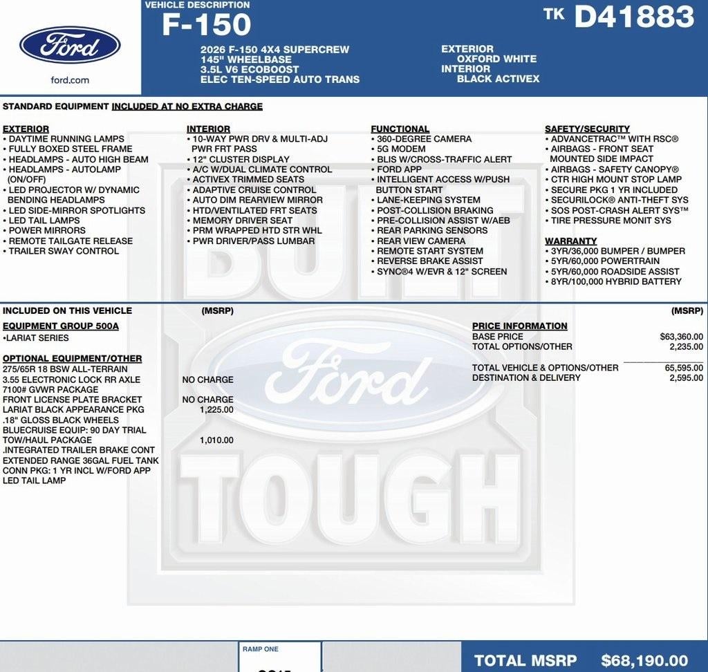 2026 Ford F-150 LARIAT 4WD SuperCrew 5.5' Box