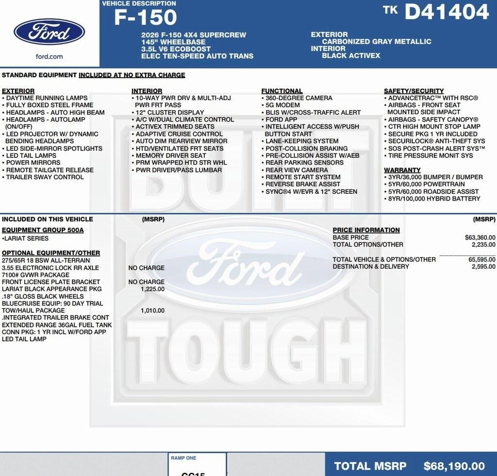 2026 Ford F-150 LARIAT 4WD SuperCrew 5.5' Box