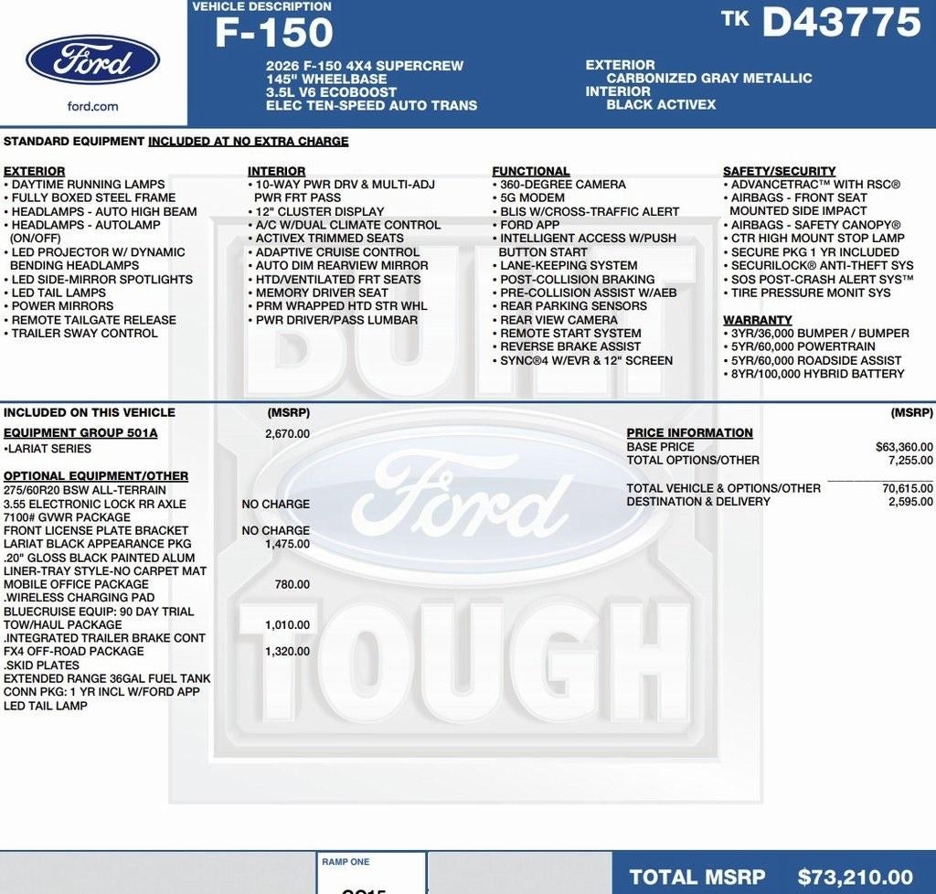 2026 Ford F-150 LARIAT 4WD SuperCrew 5.5' Box
