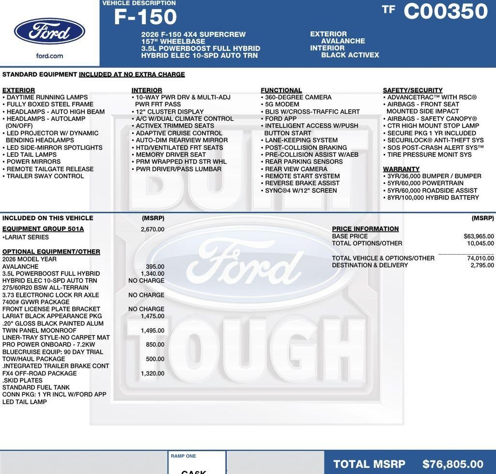 2026 Ford F-150 LARIAT 4WD SuperCrew 6.5' Box