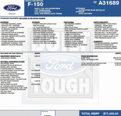 2026 Ford F-150 King Ranch 4WD SuperCrew 5.5' Box