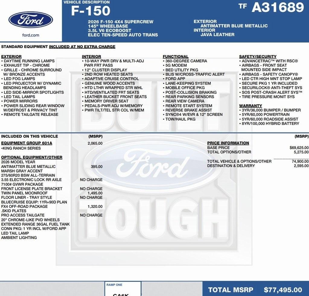 2026 Ford F-150 King Ranch 4WD SuperCrew 5.5' Box