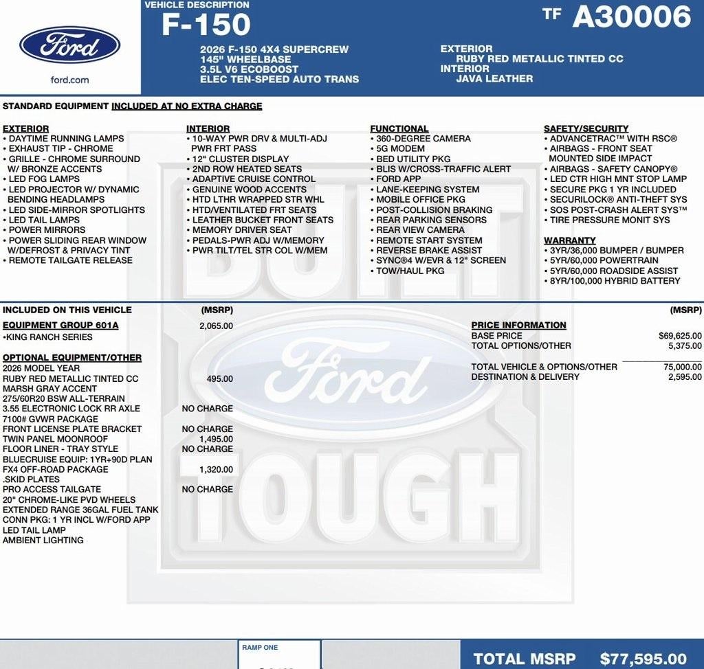 2026 Ford F-150 King Ranch 4WD SuperCrew 5.5' Box