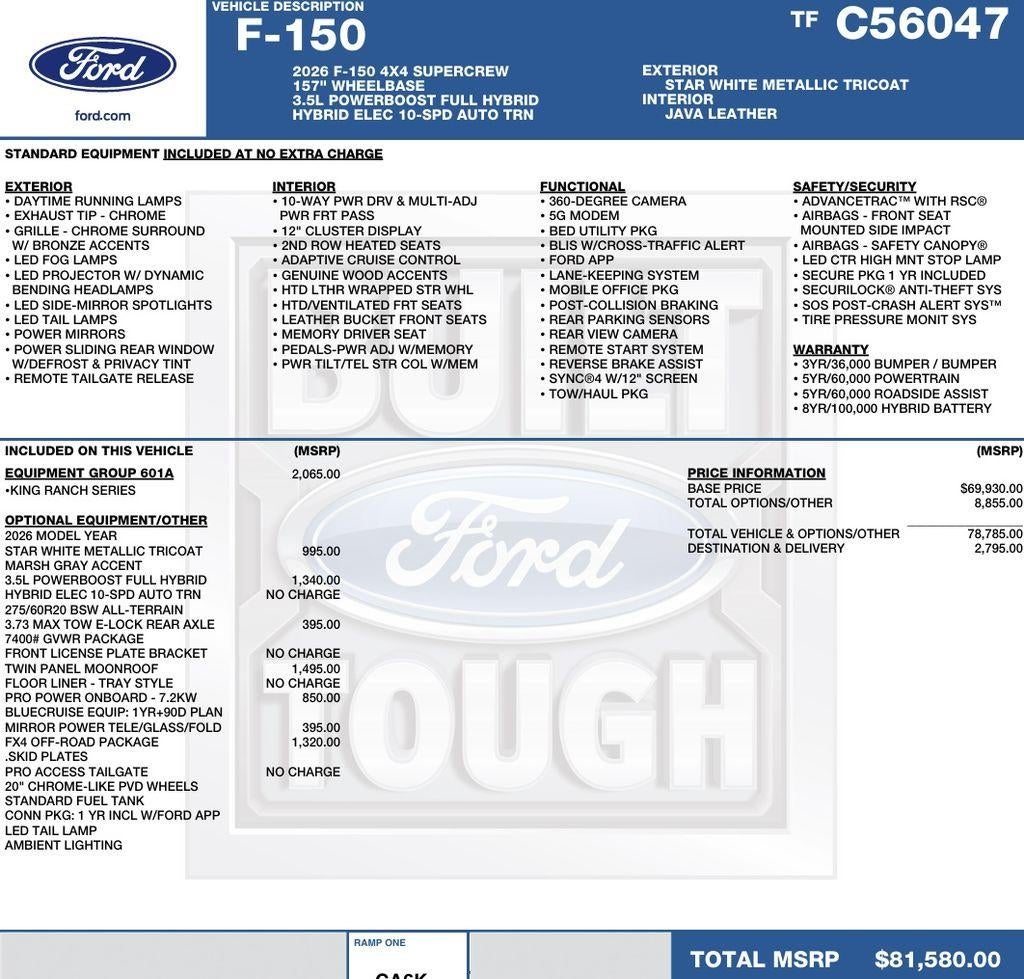 2026 Ford F-150 King Ranch 4WD SuperCrew 6.5' Box