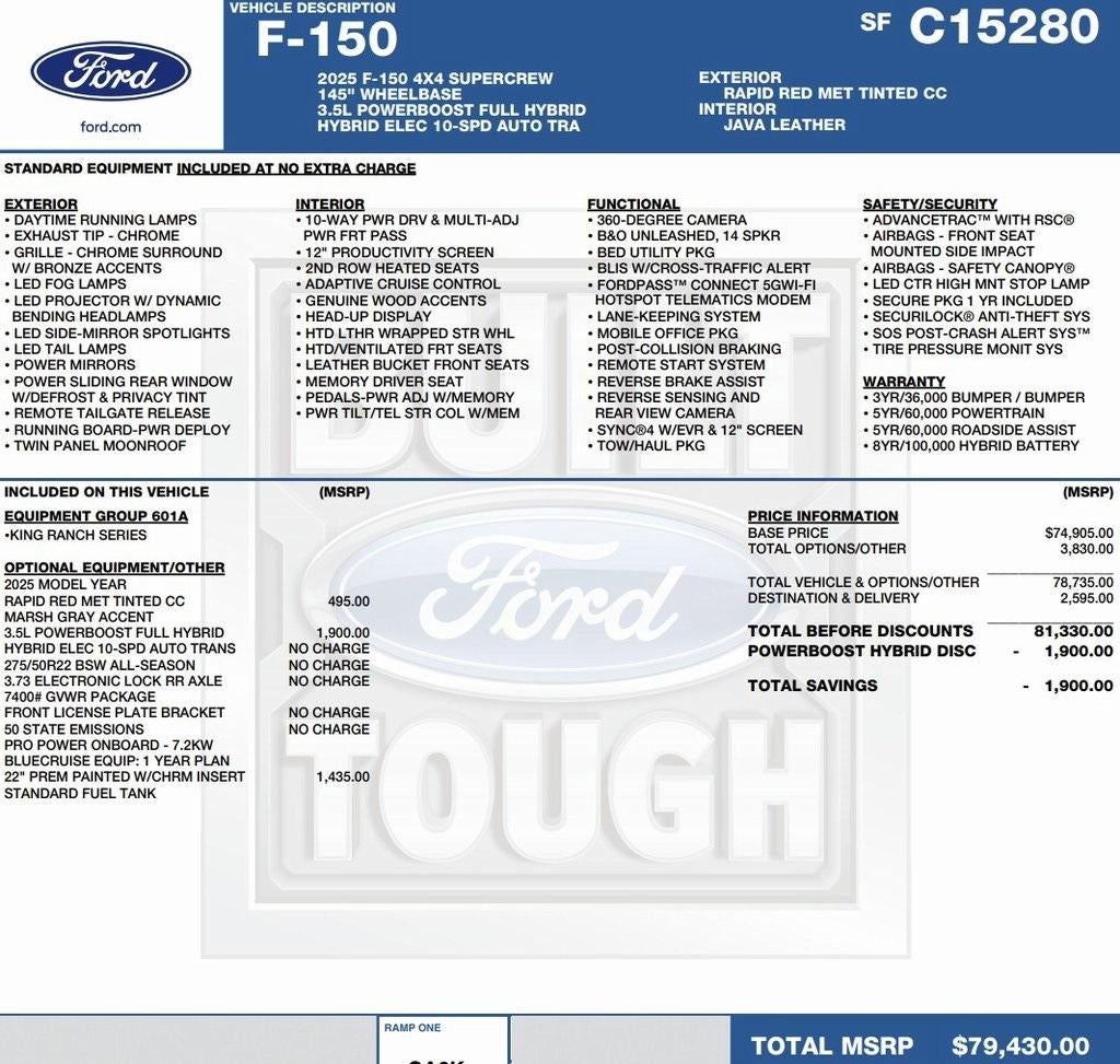 2025 Ford F-150 King Ranch 4WD SuperCrew 5.5' Box