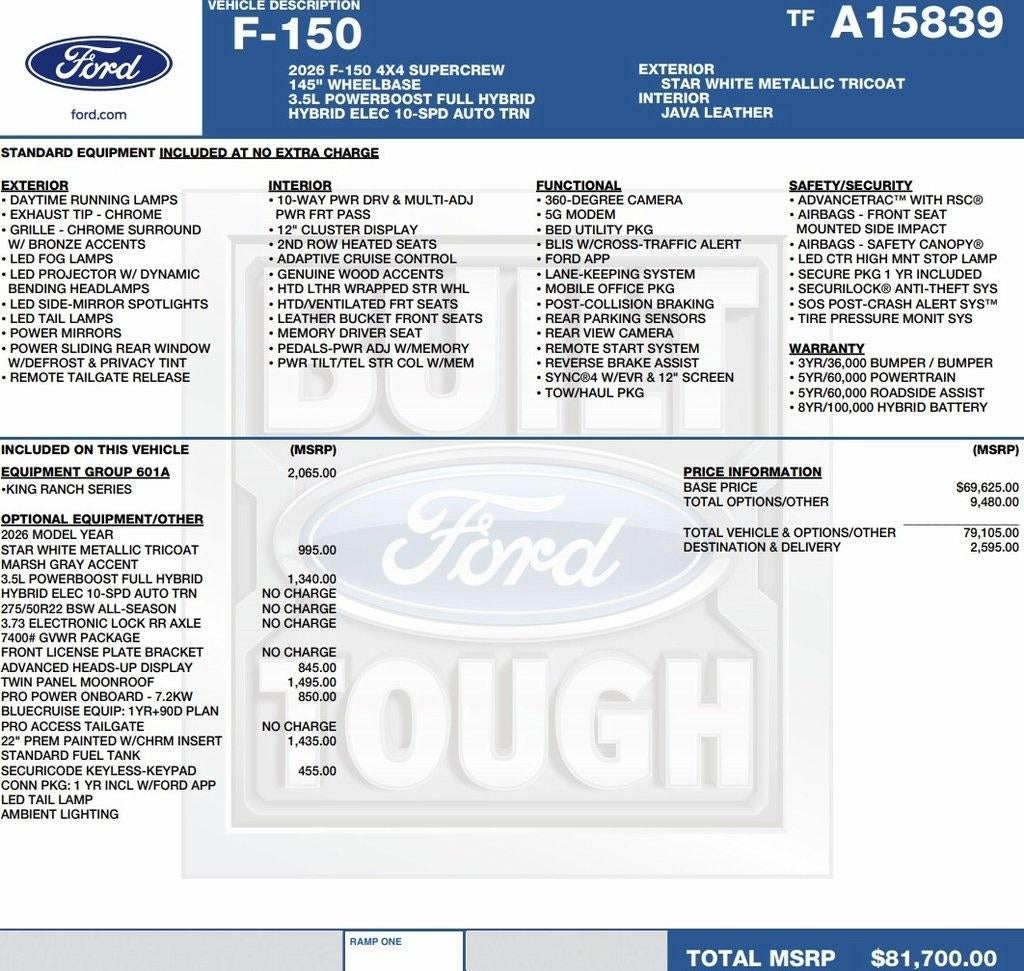 2026 Ford F-150 King Ranch 4WD SuperCrew 5.5' Box