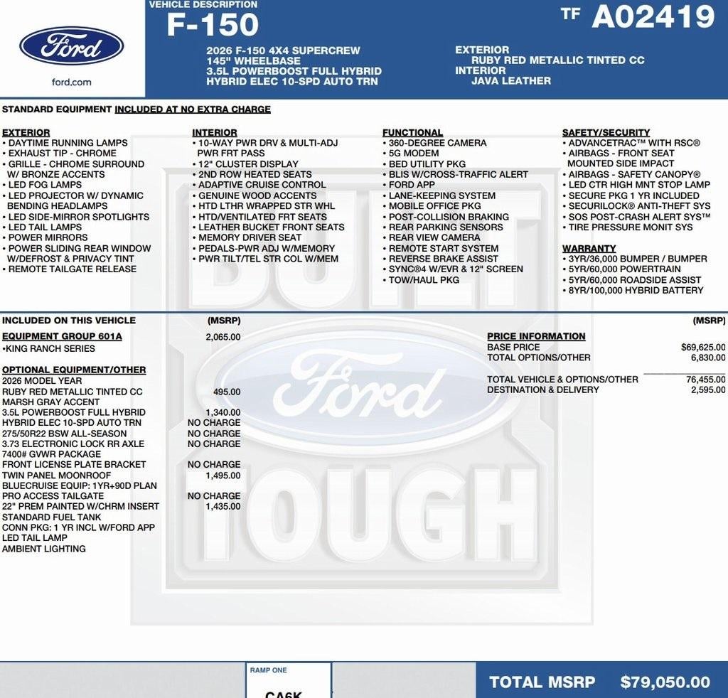 2026 Ford F-150 King Ranch 4WD SuperCrew 5.5' Box