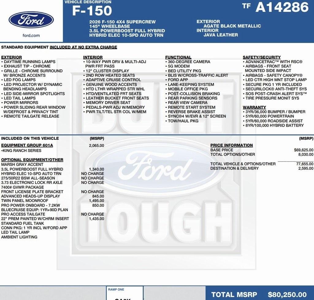 2026 Ford F-150 King Ranch 4WD SuperCrew 5.5' Box