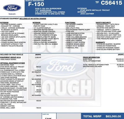 2026 Ford F-150 King Ranch 4WD SuperCrew 6.5' Box