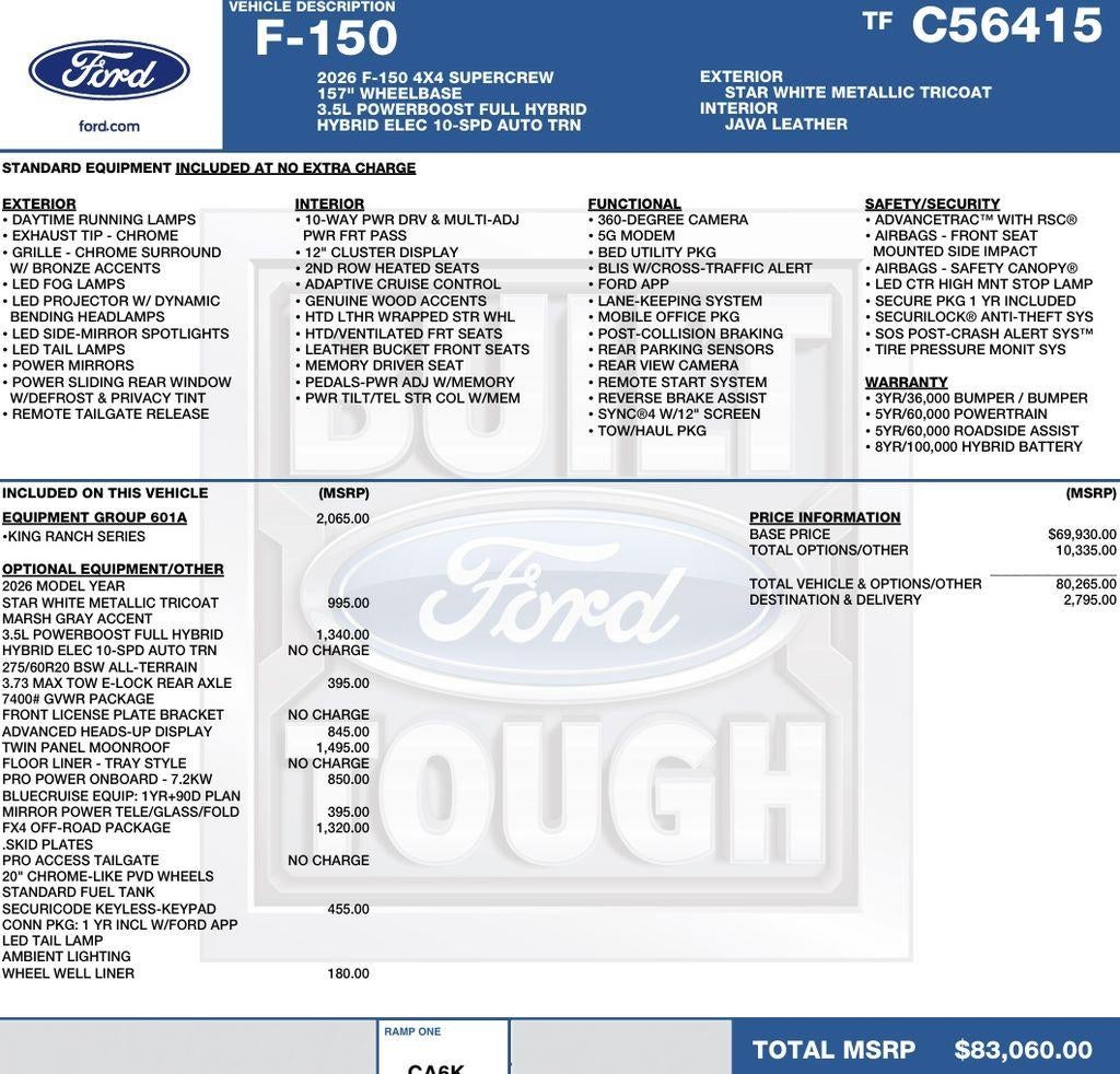 2026 Ford F-150 King Ranch 4WD SuperCrew 6.5' Box
