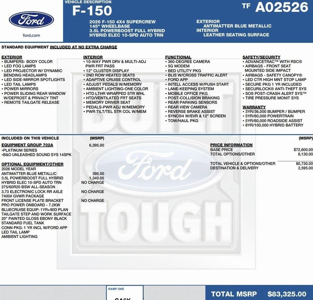 2026 Ford F-150 Platinum 4WD SuperCrew 5.5' Box