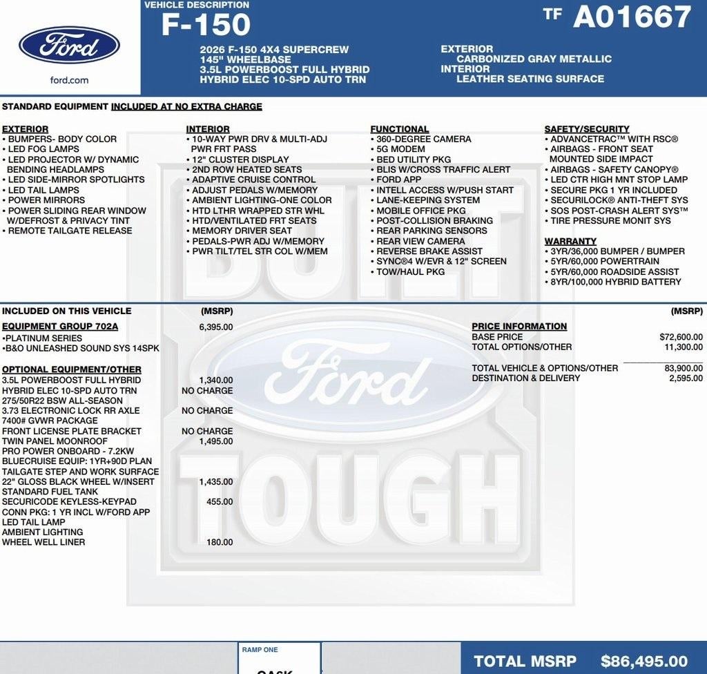 2026 Ford F-150 Platinum 4WD SuperCrew 5.5' Box