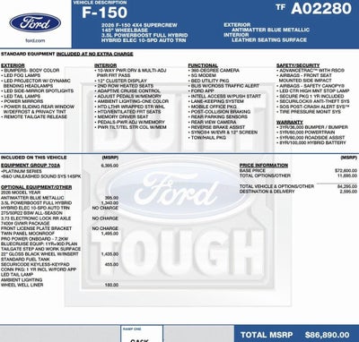 2026 Ford F-150 Platinum 4WD SuperCrew 5.5' Box