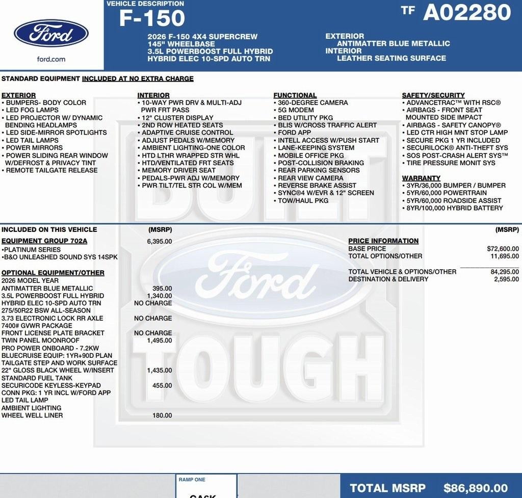 2026 Ford F-150 Platinum 4WD SuperCrew 5.5' Box