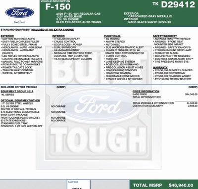 2026 Ford F-150 XL 4WD Reg Cab 8' Box