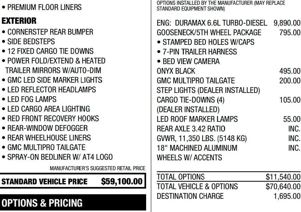 2021 GMC Sierra 2500 HD Crew Cab Standard Box 4-Wheel Drive AT4