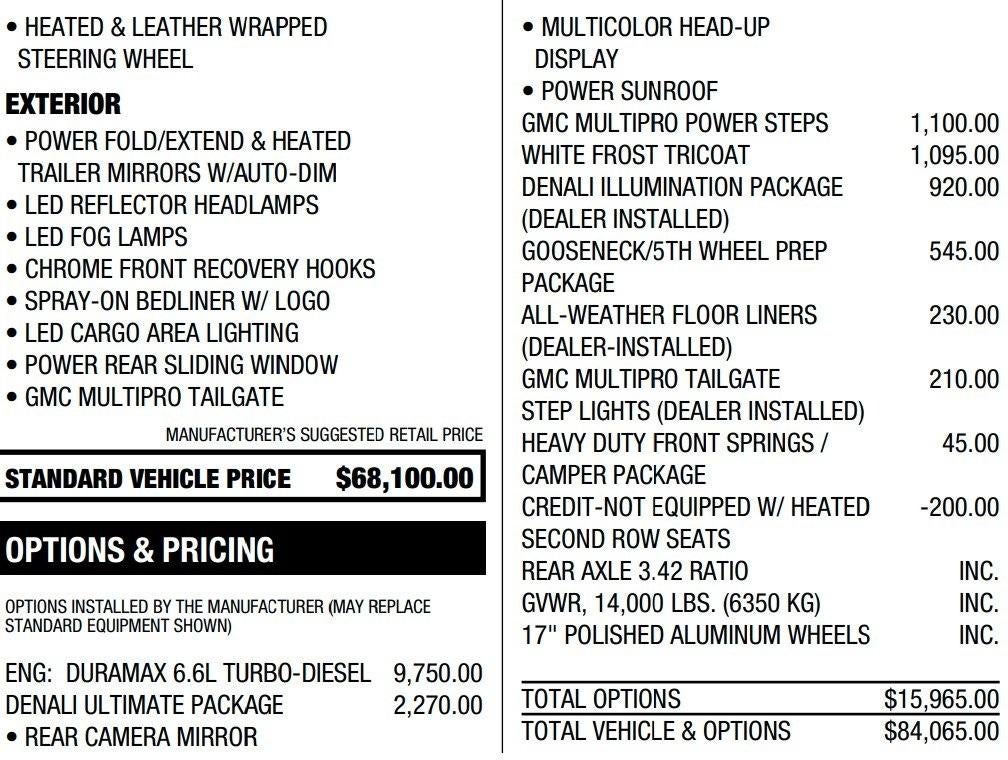 2022 GMC Sierra 3500HD Crew Cab Long Box 4-Wheel Drive Denali