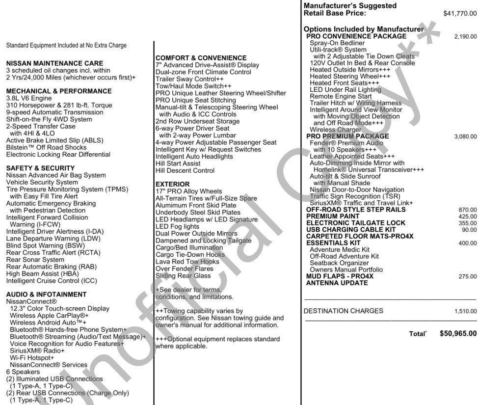 2025 Nissan Frontier Crew Cab 4x4 PRO-4X