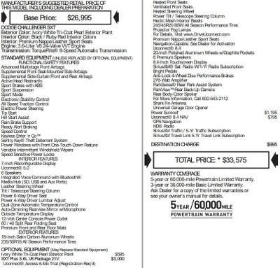 2016 Dodge Challenger 2dr Cpe SXT Plus