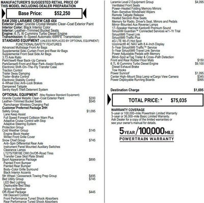2020 RAM 2500 Laramie 4x4 Crew Cab 6'4" Box