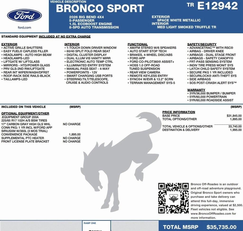 2026 Ford Bronco Sport Big Bend 4x4